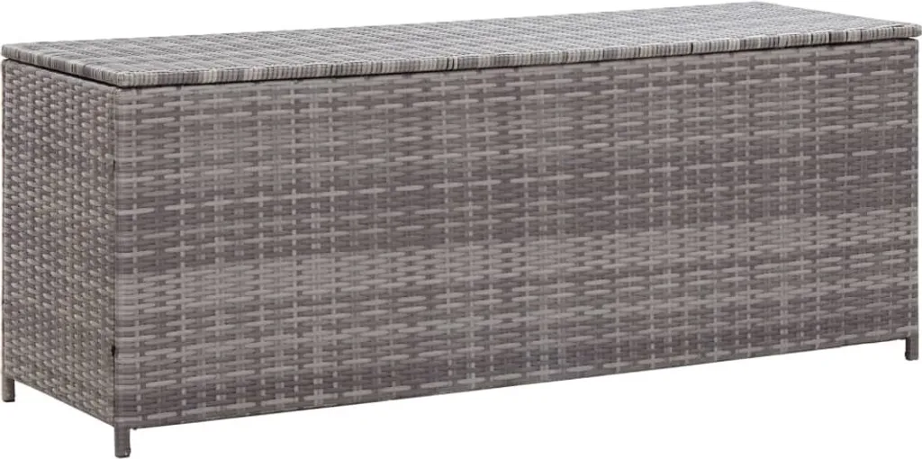 VidaXL Gartenbox Grau 150x50x60 Cm Poly Rattan 1 VidaXL Gartenbox Grau 150x50x60 Cm Poly Rattan