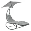 Schaukelliege Lamia Mit Sonnendach 193x104x200 Cm Sonnenliege Bis 160 Kg Relaxliege Mit Kopfkissen Hellgrau