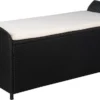 VidaXL Truhenbank Mit Polster 138 Cm Poly Rattan Schwarz