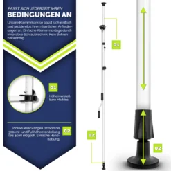 Tillvex Balkonmarkise 150 Cm Grau/Weiß Gelenkarm Markise Klemmmarkise Sonnenmarkise Balkon Ohne Bohren -Stil Beet Verkaufsgeschäft 00df792c831046cc361ab8e9e7665503 1