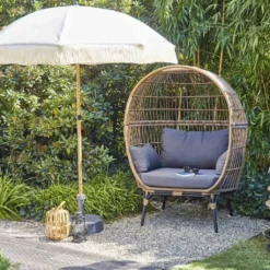 SIENA GARDEN Maui Mittelstockschirm Woodlook/natur Ø 180cm L30525 -Stil Beet Verkaufsgeschäft 01843772185308bf8c3acebaec426e8a