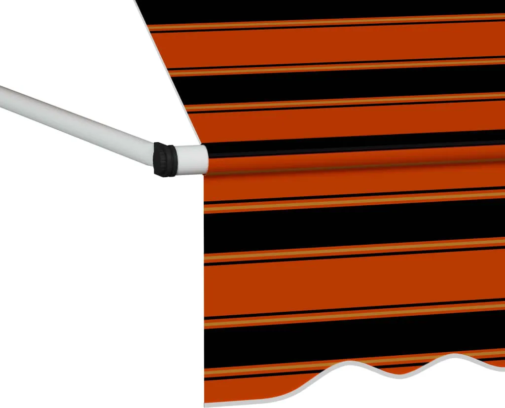 VidaXL Einziehbare Markise Handbetrieben 350 Cm Orange Und Braun 4 VidaXL Einziehbare Markise Handbetrieben 350 Cm Orange Und Braun – Bild 4