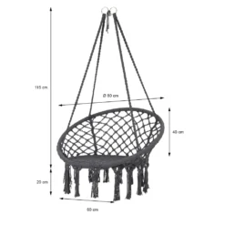 KOOPMANN 17523181 Hängesessel Im Boho-Style Ø80cm - -Stil Beet Verkaufsgeschäft 028ef98999bc9499bc67b3de00dded9b