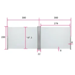 Tectake Aluminium Doppel Seitenmarkise Ausziehbar Mit Aufrollmechanismus - 200 X 600 Cm, Grau -Stil Beet Verkaufsgeschäft 0394d3a450557f2bd7e585b87312dbaa