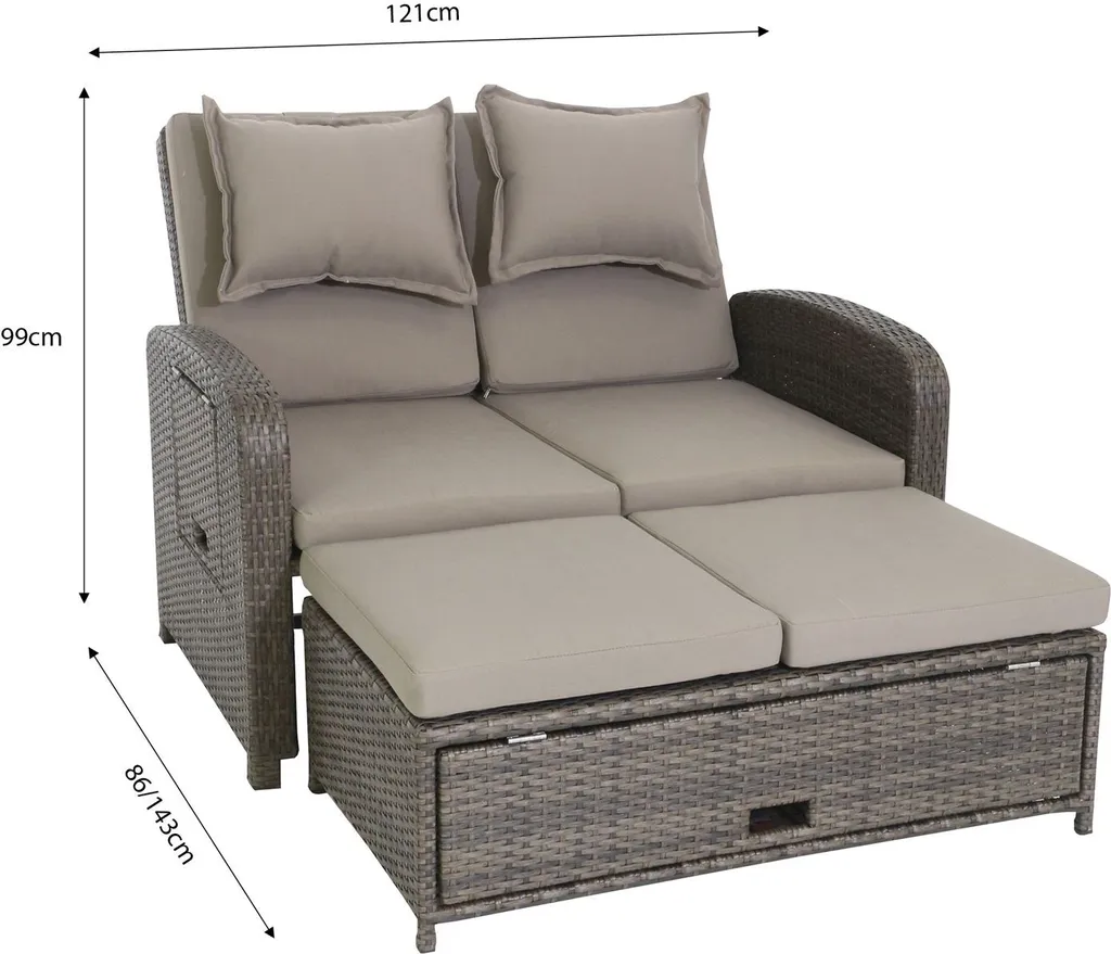 Greemotion Gartenbank 3-in-1 Bahia Rondo, Ca. 121 X 99 X 86 Cm Braun Kunststoff 6 Greemotion Gartenbank 3-in-1 Bahia Rondo, Ca. 121 X 99 X 86 Cm Braun Kunststoff - Image 6