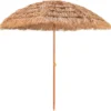 COSTWAY 243cm Sonnenschirm Hawaii Strandschirm Reisstroh Marktschirm Gartenschirm Neigbar Terrassenschirm Für Garten, Strand, Outdoor