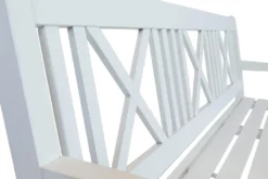 Garden Pleasure Gartenbank Bank MALMÖ 3-Sitzer B 154 X T 59 X H 89 Cm, Bank Aus Weiß Lackiertem Eukalyptus-Holz -Stil Beet Verkaufsgeschäft 047eec708f7cf5a99f153f90c386b30b