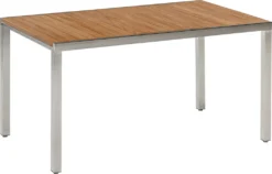 Merxx Tisch "Keros" - Edelstahl Silber Mit Akazienholz