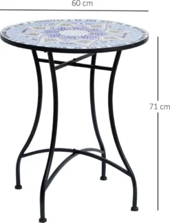 Outsunny Gartentisch Mosaiktisch Balkontisch Beistelltisch Seviertisch Rund Stahl + Keramik Blau + Weiß Ø60 X H71 Cm 9 Outsunny Gartentisch Mosaiktisch Balkontisch Beistelltisch Seviertisch Rund Stahl + Keramik Blau + Weiß Ø60 X H71 Cm -Stil Beet Verkaufsgeschäft 05001e03b9205419d90fbc2ac6b0e04f