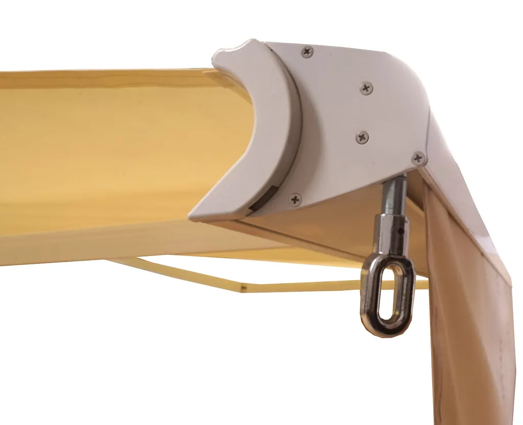 Elektrische Kassetten-Markise H124, Vollkassette, 4x3m Ausfahrbarer Volant Polyester Creme 4 Elektrische Kassetten-Markise H124, Vollkassette, 4x3m Ausfahrbarer Volant Polyester Creme - Image 4