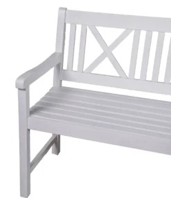 Garden Pleasure Gartenbank Bank MALMÖ 3-Sitzer B 154 X T 59 X H 89 Cm, Bank Aus Weiß Lackiertem Eukalyptus-Holz -Stil Beet Verkaufsgeschäft 07e94533e3e3aaa1c00745a96f81a936