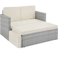 Tectake Rattan Lounge Korfu - Hellgrau