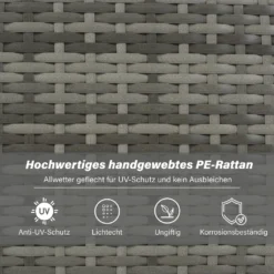 Merax Gartenmöbelset Polyrattan Mit Sonnendach Und Kissen Für 5 Personen, Loungeset Balkonmöbel Set Mit 3-Sitzer Sofa Inkl. Dach, 2x Einzelsessel, 1x Ottoman, 1x Tisch, 194 X 128 X 157 Cm -Stil Beet Verkaufsgeschäft 084bc37da67a1f891065ea52a6264354