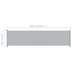 VidaXL Ausziehbare Seitenmarkise 600x160 Cm Grau 11 VidaXL Ausziehbare Seitenmarkise 600x160 Cm Grau -Stil Beet Verkaufsgeschäft 09f7c3d739f358c1b40100576cf5da0e