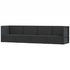 VidaXL 4-tlg. Garten-Lounge-Set Mit Kissen Schwarz Poly Rattan -Stil Beet Verkaufsgeschäft 0a2b517260507941b4d426430d9ebefa