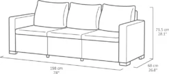 Allibert By Keter Loungesofa California 3-sedačka -Stil Beet Verkaufsgeschäft 0a949b342d1232c64aa337e1b794f49e