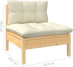 VidaXL 2-Sitzer-Gartensofa Mit Creme Kissen Massivholz Kiefer -Stil Beet Verkaufsgeschäft 0b836256cf45890f9b9fbd37f7ddca74