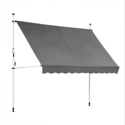Mucola Klemmmarkise 300-120cm Grau Mit LED Balkon Markise Sonnenschutz Terasse Fenstermarkise Balkonmarkise Sonnensegel Windschutz Rollo -Stil Beet Verkaufsgeschäft 0ca12a6649a71bfa39799bb9eae908e9