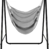 COSTWAY Hängesessel Hängeschaukel Mit Ständer, Hängesesselständer Mit Hängeschaukel Für Drinnen Und Draußen, Grau