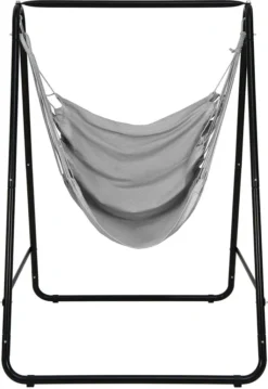 COSTWAY Hängesessel Hängeschaukel Mit Ständer, Hängesesselständer Mit Hängeschaukel Für Drinnen Und Draußen, Grau