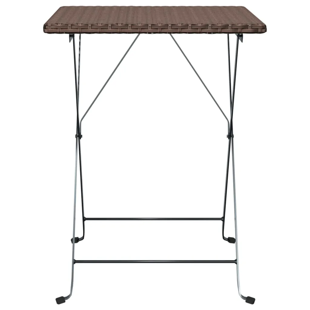 VidaXL Bistrotisch Klappbar Braun 55x54x71 Cm Poly Rattan 3 VidaXL Bistrotisch Klappbar Braun 55x54x71 Cm Poly Rattan - Image 3
