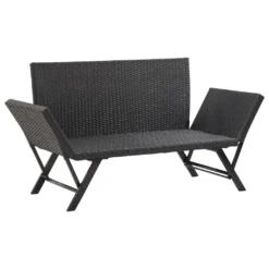VidaXL Gartenbank Mit Auflagen 176 Cm Schwarz Poly Rattan -Stil Beet Verkaufsgeschäft 0dbaec6e716a67a2aa867f26725a0293