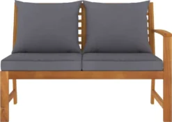 VidaXL Gartenbank 114,5 Cm Mit Dunkelgrauem Kissen Massivholz Akazie -Stil Beet Verkaufsgeschäft 0ddd09c0ba28711131903dc1da0ef326