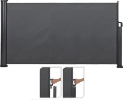 Koopman Windschutz Für Terrasse - 3x1,4 M - Anthrazit - Einziehbar