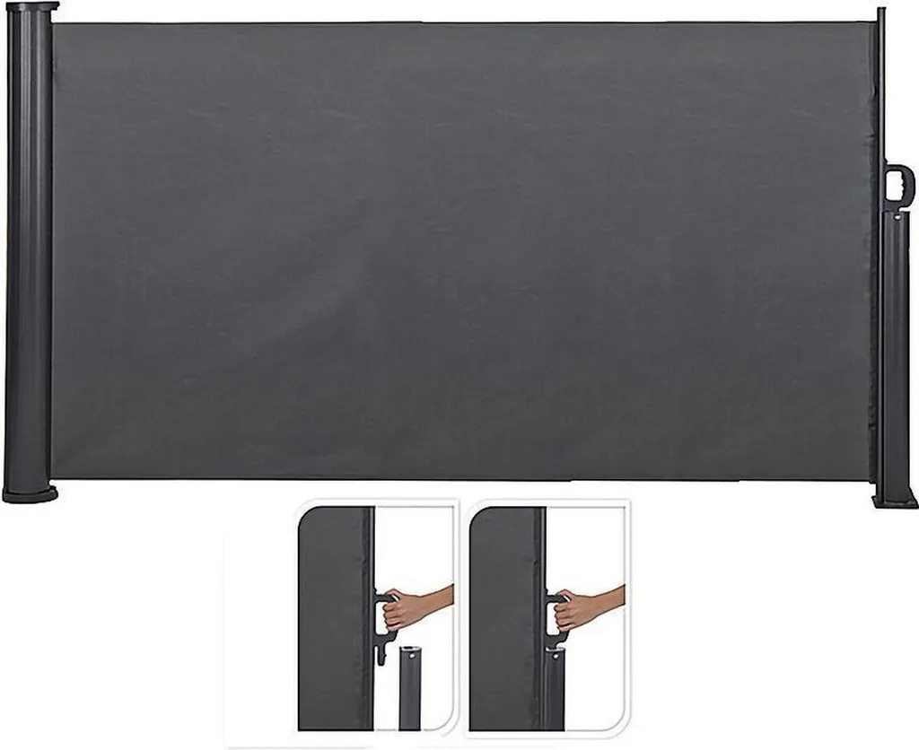 Koopman Windschutz Für Terrasse - 3x1,4 M - Anthrazit - Einziehbar 1 Koopman Windschutz Für Terrasse - 3x1,4 M - Anthrazit - Einziehbar
