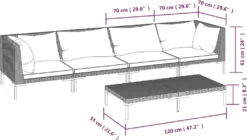 VidaXL 5-tlg. Garten-Lounge-Set Mit Kissen Poly Rattan Dunkelgrau -Stil Beet Verkaufsgeschäft 0f253c8e735d83d9baadbfa55c9c5a62