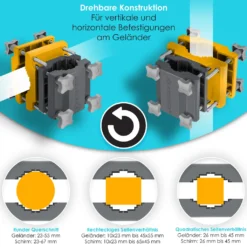 KESSER® Premium Sonnenschirmhalter Universal Balkongeländer - Schirmständer Für Eckige Und Runde Schirme | Balkon Terrasse Sonnenschirm Halterung Hohe Flexibilität | Starke Klemmkraft, Farbe:Anthrazit / Grau -Stil Beet Verkaufsgeschäft 1074003c17c3c7b62d6867087c37dd19