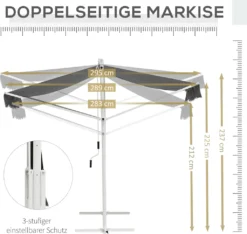 Outsunny Standmarkise Gartenmarkise Markise Mit Faltarm Kurbel Terrasse Grau 4,5x3,42m -Stil Beet Verkaufsgeschäft 10c62cd73549ccc09b71301bc3d4e410