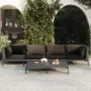 VidaXL 5-tlg. Garten-Lounge-Set Mit Kissen Poly Rattan Dunkelgrau