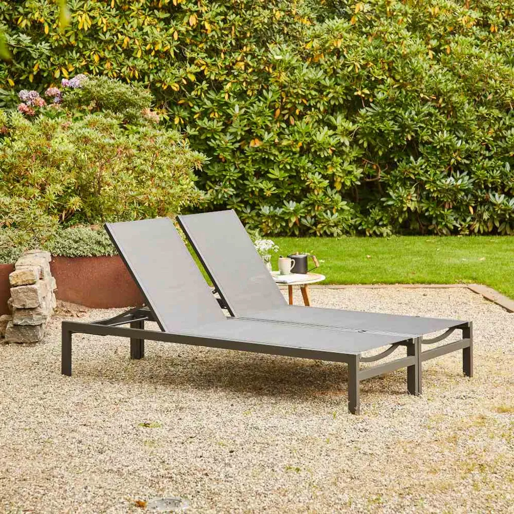 Siena Garden Rimini Lounger Set 2teilig Aluminium ,matt-anthrazit M29400 9 Siena Garden Rimini Lounger Set 2teilig Aluminium ,matt-anthrazit M29400 - Image 9