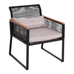 Garten-Garnitur HWC-K42, Gartenlounge Lounge-Set Sitzgruppe Sofa, Seilgeflecht Rope Polywood Stahl, Polster Hellgrau -Stil Beet Verkaufsgeschäft 119e62ad980aade1d9b903688e037a9f