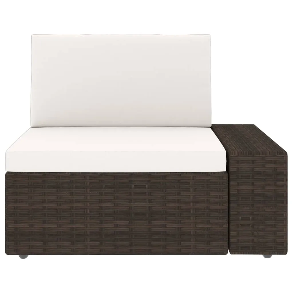 VidaXL Modulares 2-Sitzer-Sofa Poly Rattan Braun 4 VidaXL Modulares 2-Sitzer-Sofa Poly Rattan Braun - Image 4