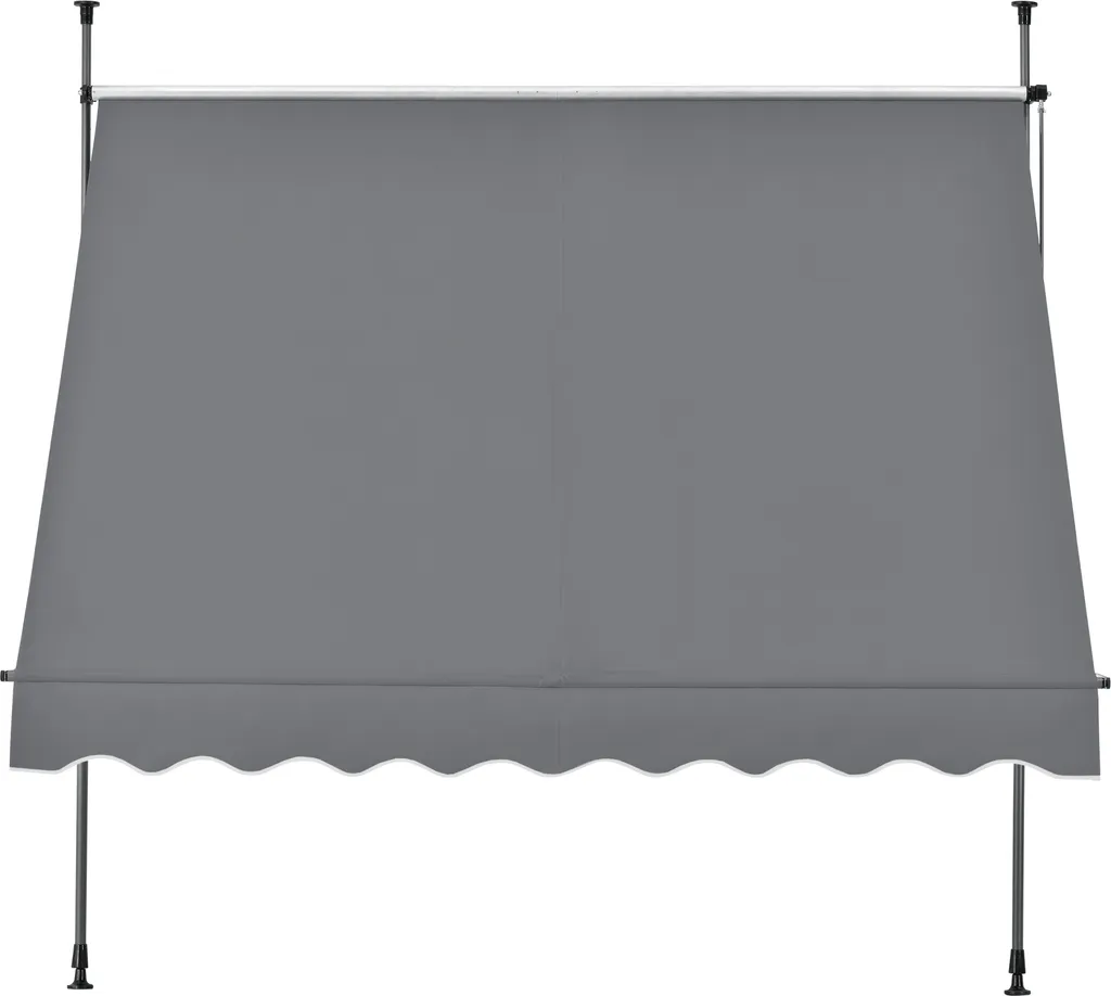 Pro-Tec Klemmmarkise 150x120x200-300cm Markise Balkonmarkise Ohne Bohren Mittelgrau 4 Pro-Tec Klemmmarkise 150x120x200-300cm Markise Balkonmarkise Ohne Bohren Mittelgrau - Image 4