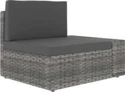 VidaXL Modulares 3-Sitzer-Sofa Poly Rattan Grau -Stil Beet Verkaufsgeschäft 12e4af9585c0d4b56db8371d25d9fbd2