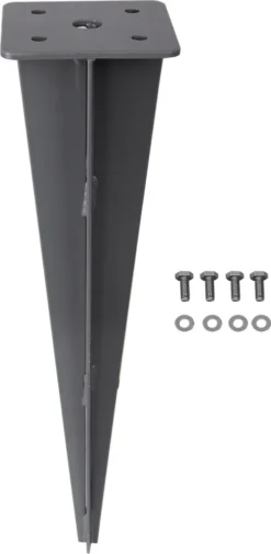 SONGMICS Erdanker, Bodenhalterung Für Standpfosten Von Seitenmarkisen, Bodenanker, Erdnagel, Nur Für SONGMICS Seitenmarkisen Mit Alu-Standpfosten Geeignet, 11,5 X 11,5 X 46 Cm, Grau GSA001