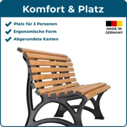 BLOME Sitzbank Helgoland - 3-Sitzer Gartenbank Für Garten, Balkon, Terrasse, Parkbank In Holzoptik, Germany 13 BLOME Sitzbank Helgoland - 3-Sitzer Gartenbank Für Garten, Balkon, Terrasse, Parkbank In Holzoptik, Germany -Stil Beet Verkaufsgeschäft 15c8c78229217ede1cf468db3ab71ade