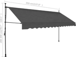 VidaXL Einziehbare Markise Handbetrieben Mit LED 350 Cm Anthrazit -Stil Beet Verkaufsgeschäft 15cdb32a6d38e82000f0044006dc8f32
