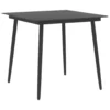 VidaXL Garten-Esstisch Schwarz 80x80x74 Cm Stahl Und Glas
