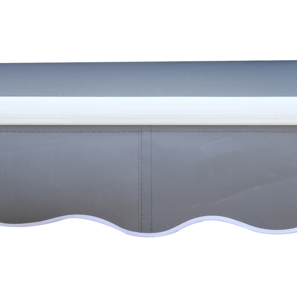 Outsunny Markise Gelenkarmmarkise Sonnenschutz 3,5x2,5m Mit Handkurbel Grau Alu+Polyester 10 Outsunny Markise Gelenkarmmarkise Sonnenschutz 3,5x2,5m Mit Handkurbel Grau Alu+Polyester - Image 10