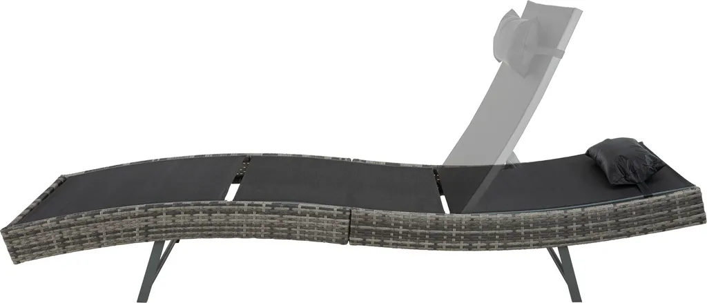 Tectake Sonnenliege Rattan Delphine - Dunkelgrau 9 Tectake Sonnenliege Rattan Delphine - Dunkelgrau - Image 9