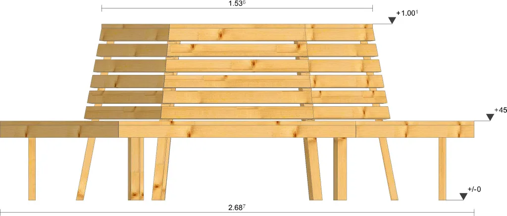 Sechseck Baumbank XXL Lärchenholz Unbehandelt Innendurchmesser 119cm 5 Sechseck Baumbank XXL Lärchenholz Unbehandelt Innendurchmesser 119cm - Image 5