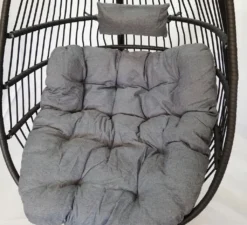 KMH® Polyrattan Hängesessel Mit Gestell Und Kissen Schwarz -Stil Beet Verkaufsgeschäft 17adabfc2647ea487a79109ad207642f