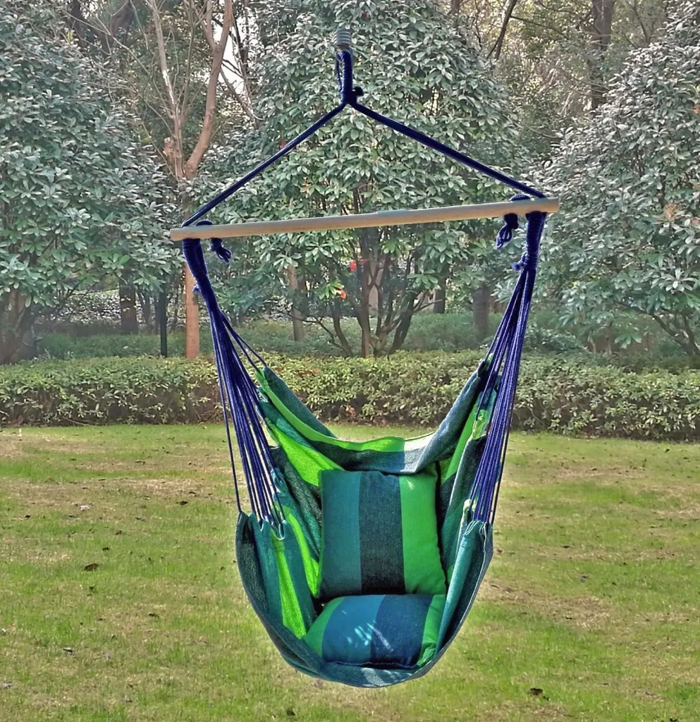 Garden Pleasure Hängesessel TOBAGO Blau/grün Hängesitz 5 Garden Pleasure Hängesessel TOBAGO Blau/grün Hängesitz - Image 5