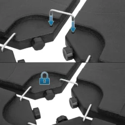 ECD Germany 4er Set Sonnenschirmständer, Bodenkreuz Schirmgewicht Für Ampelschirmständer Marktschirmständer Kurbelschirmständer, Beschwerungsplatten Mit 60L Wasser / 80kg Sand Befüllbar -Stil Beet Verkaufsgeschäft 188cf1f5f07c412cfc0bff850423b59b