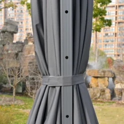 Outsunny Sonnenschirm 3x3m Ampelschirm Alu Roma Schirm Mit Solar-LED-Lichtern Neigbar Dunkelgrau -Stil Beet Verkaufsgeschäft 19569b1bb0ac16d207d35d56afc0cc14