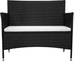 VidaXL Gartenbank 100 Cm Poly Rattan Schwarz -Stil Beet Verkaufsgeschäft 196c50e340de257de719c33a40c3e105
